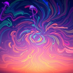 Obraz premium A kaleidoscope of colors lighting up the night sky , sky, explosions, stars