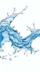 Close-up of water splashes with different shapes and sizes of waves, creating a dynamic visual effect , high resolution, water elements., water splashes