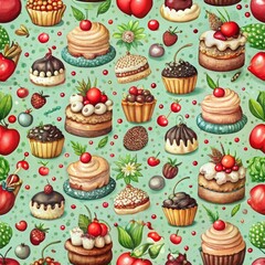 seamless pattern cake.