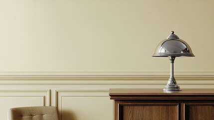 Elegant Interior Decor with Classic Wooden Furniture and Desk Lamp