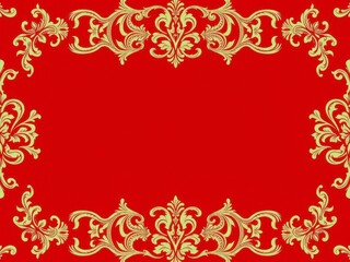 Elegant red wallpaper featuring a intricate damask pattern, ornate, red, background
