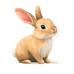 Fototapeta premium Vector watercolor style bunny illustration of a rabbit easter bunny Clip art image on a white background