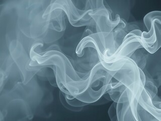Obraz premium Abstract swirls of white smoke against a dark black background, abstract, atmospheric