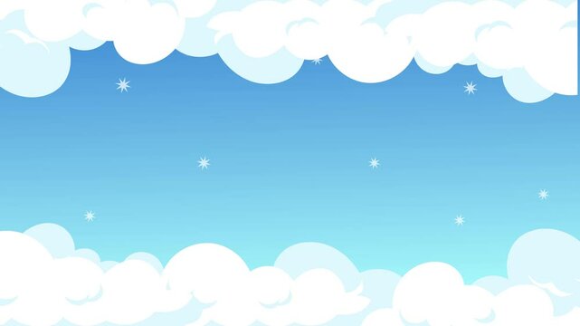cute blue sky cloud landscape animation background