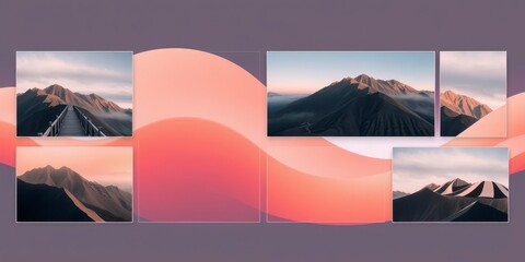 A modern and elegant creative portfolio layout featuring peach gradient accents, perfect for showcasing design work, photography, and artistic projects, projects, photography, layout