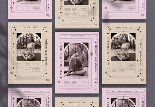 PInk and Beige Yoga Poster