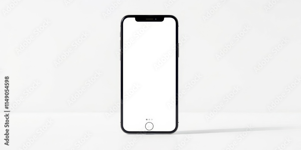 Wall mural a smart phone mockup design with editable background for showcasing app designs or website layouts, 