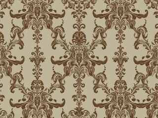 Elegant seamless floral wallpaper with royal design in rich colors and intricate details, vintage, seamless, wallpaper