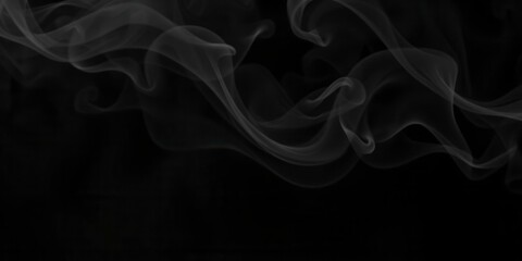 Obraz premium Abstract swirls of smoke billowing on a dark black background, concept, ethereal, dynamic