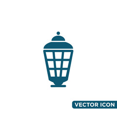 Minimalist Garden Lamp Icon Design Template