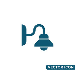 Minimalist Garden Lamp Icon Design Template