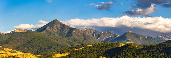 Livingston Peak panorama. Livingston Peak is a mountain peak in the Absaroka Range near Livingston, MT. The peak is located within the Gallatin National Forest and the Absaroka-Beartooth Wilderness.