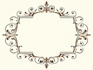 An elegant collection of gold vintage scroll frames on a white background, border, vintage, elegant
