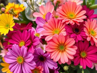 Fototapeta premium Beautiful spring flowers blooming on a textured paper background, flora, delicate, beautiful