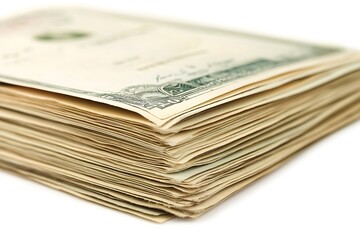 stack of investment certificates isolated on white background