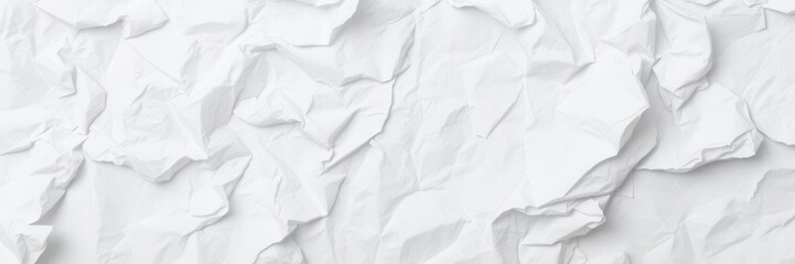 Obraz premium Crumpled white paper with sharp creases, folds and shadows, white, discarded, wrinkled
