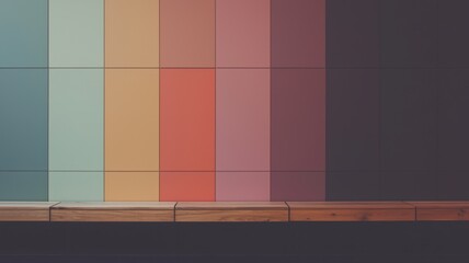 A Colorful Wall Palette Displayed on a WellCrafted Wooden Base for Interior Design