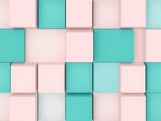 Randomly arranged white cube boxes background with copy space for text, abstract, backdrop