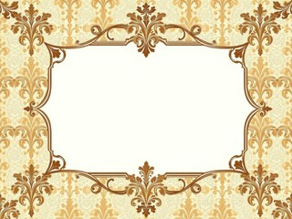 Vintage frames with intricate designs placed against a elegant damask background, antique, classic, backdrop