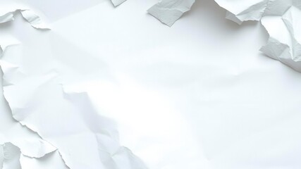 Obraz premium White paper texture background with crumpled and folded edges, edges, background