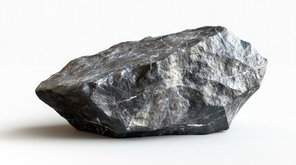 A Dark Rock set against a pristine White Background creates a striking visual contrast