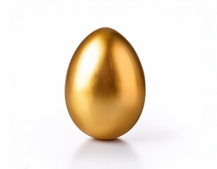 Golden easter egg isolated isolated on white background.