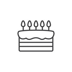 Birthday cake icon Vector logo set flat
