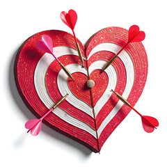 Colorful heart with arrows  a symbol of love and passion perfect for valentine s day celebrations, 3d rendering of conceptual art concept.
