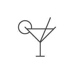 Cocktail icon Vector logo set flat