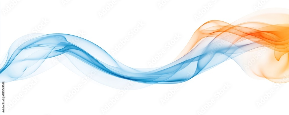 Poster abstract design with smooth blue and orange flowing shapes. dynamic and colorful. modern art style. 