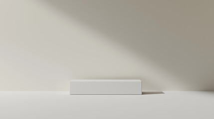 Sleek box template mockup on a clean surface with dramatic lighting and soft shadows
