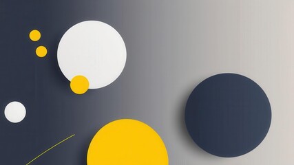 A modern and sleek portfolio layout featuring clean lines, geometric shapes, and pops of vibrant yellow accents, shapes, clean, accents