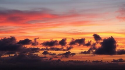 Obraz premium Multicolored streaks of pink, purple, and orange paint the sky in a breathtaking display of abstract beauty, evening, colors, nature