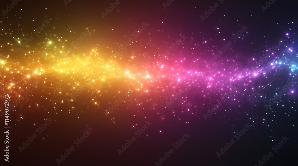 Wall mural abstract cosmic nebula with vibrant color gradients and glowing particles