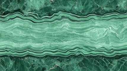 Fototapeta premium Green marbled texture with layered patterns.
