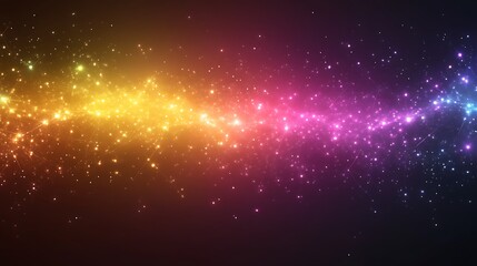 Fototapeta premium Abstract cosmic nebula with vibrant color gradients and glowing particles