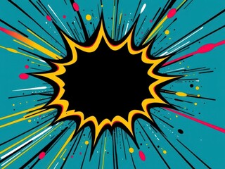 Vibrant and colorful pop art image effect of a comic book style explosion, explosion, dynamic, abstract