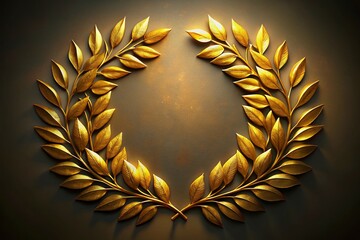 Golden Laurel Wreath on Isolated Background - Urban Exploration Photography