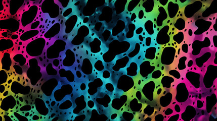close up colorful Leopard Pattern, Cheetah Prints Pattern isolated on black background