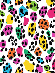 close up colorful Leopard Pattern, Cheetah Prints Pattern isolated on white background