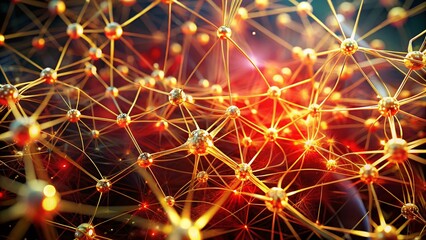 Golden Neural Network Animation: Deep Learning AI Chatbot Abstract Background