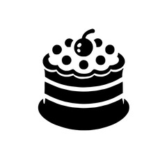 Black and White Cake Icon: Simple, elegant, and ready to be customized, this black and white icon is a versatile representation of celebration, sweetness, and indulgence.