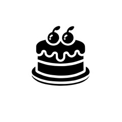 Cake with Cherries Icon 