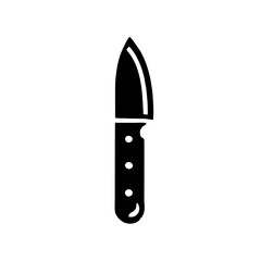 Black and White Paring Knife Icon 