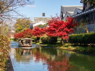 京都 伏見の観光地の十石船