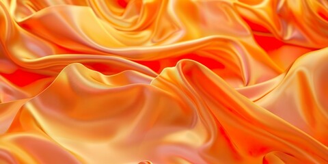 Obraz premium Close-up of orange satin fabric texture