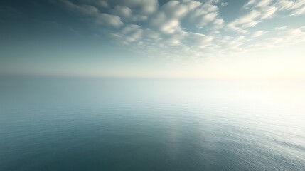 Serene Ocean View with Soft Clouds Above