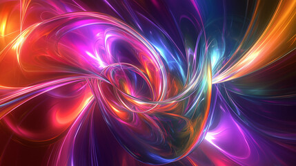 Abstract Energy Waves in Vibrant Neon Colors