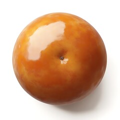 Fototapeta premium whole persimmon with smooth orange skin isolated on white background