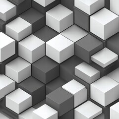 Obraz premium Abstract Geometric Pattern of White and Gray 3D Cubes Design